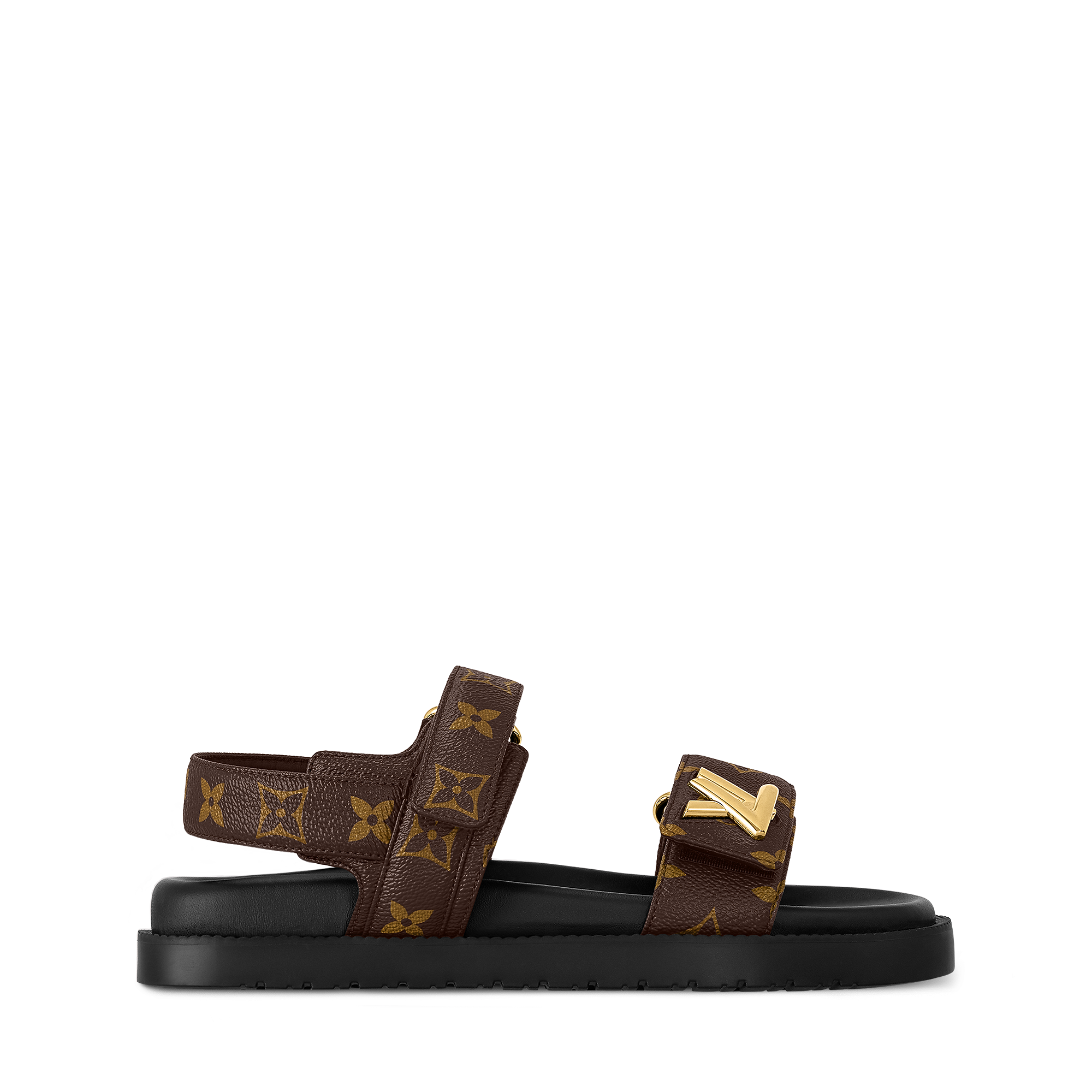 Shop LOUIS VUITTON LV Sunset Flat Comfort Sandal at Beverly